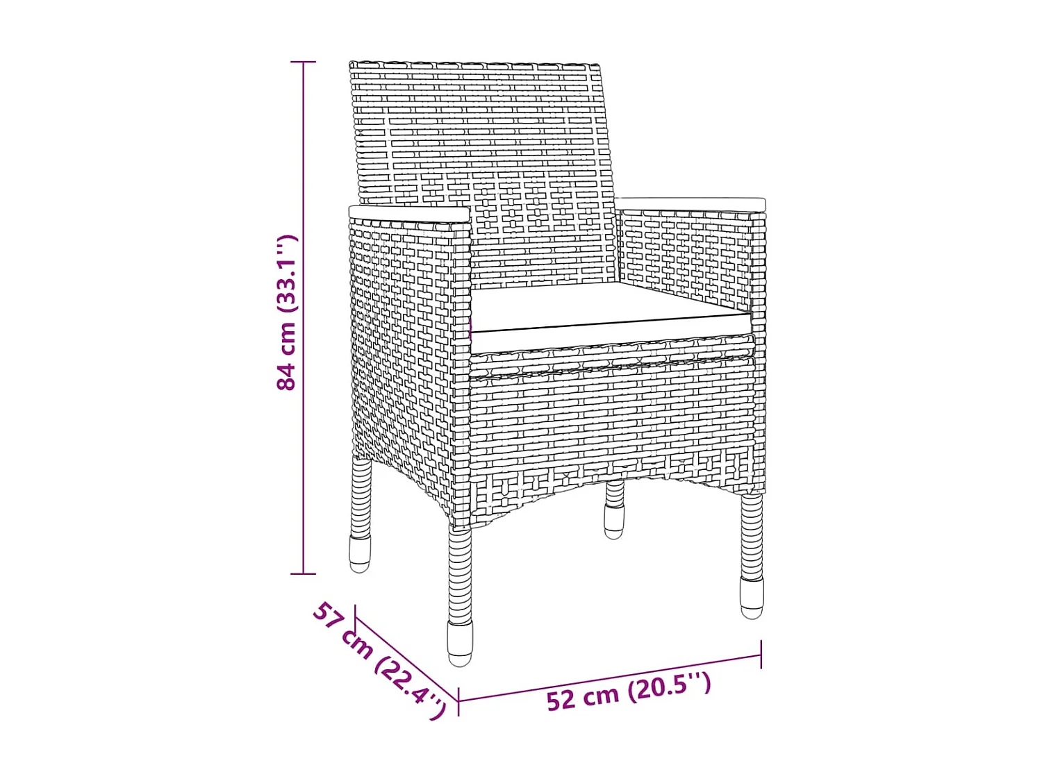 Castle Hills  3-delige Tuinset poly rattan grijs