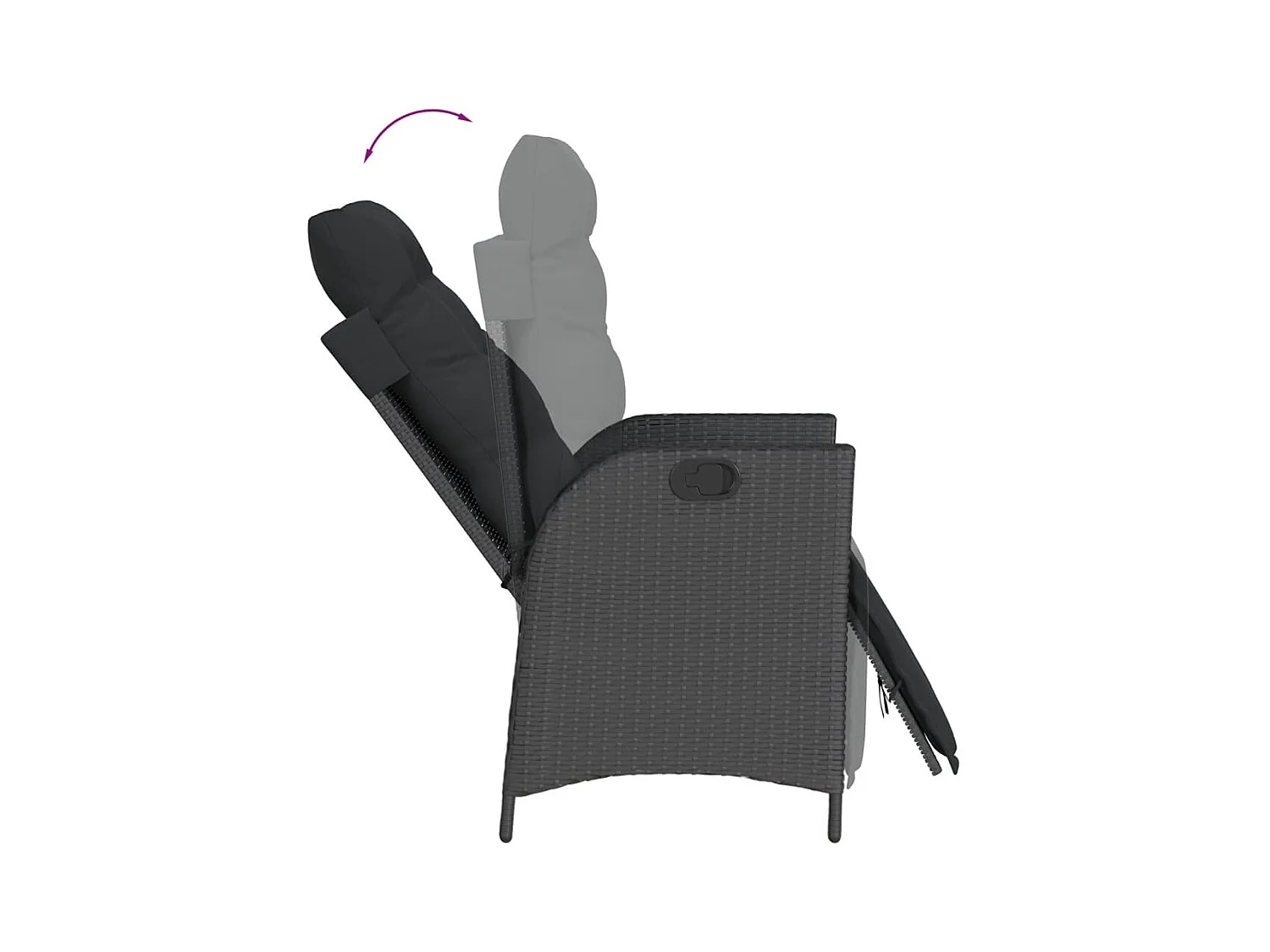 Chris David  5-delige Tuinset met kussens poly rattan zwart