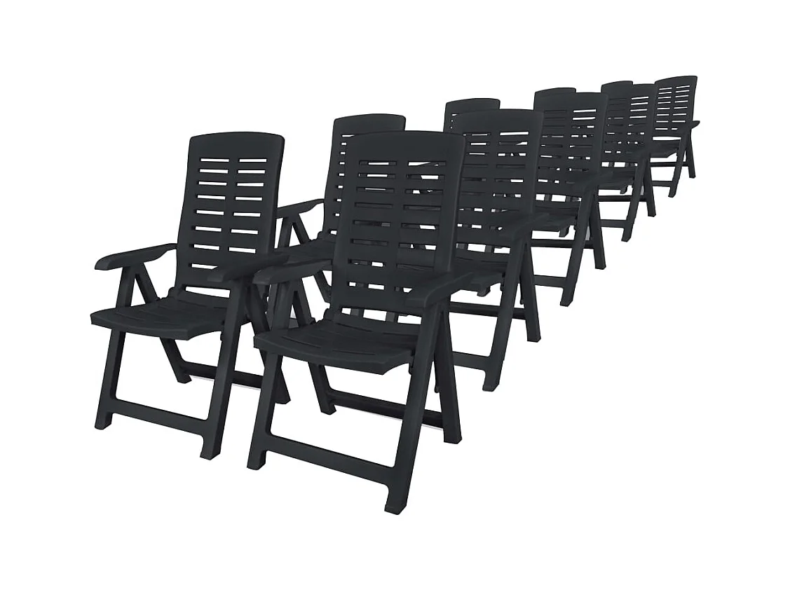 Garden Furniture -  Ensemble à manger d'extérieur 11 pcs Plastique Anthracite