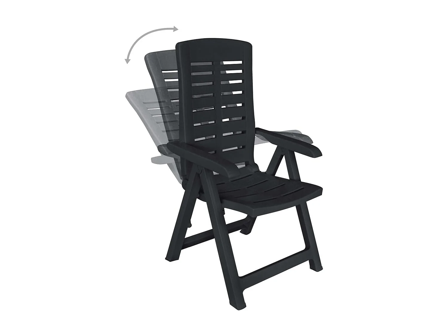 Garden Furniture -  Ensemble à manger d'extérieur 11 pcs Plastique Anthracite