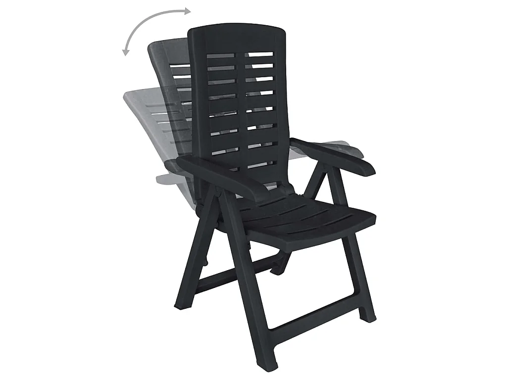 Garden Furniture -  Ensemble à manger d'extérieur 11 pcs Plastique Anthracite