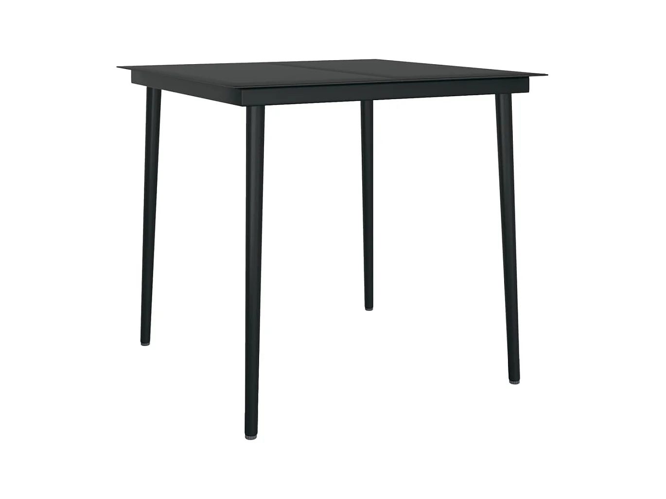 Zeldrik  Ensemble à manger de jardin avec coussins 3 pcs noir