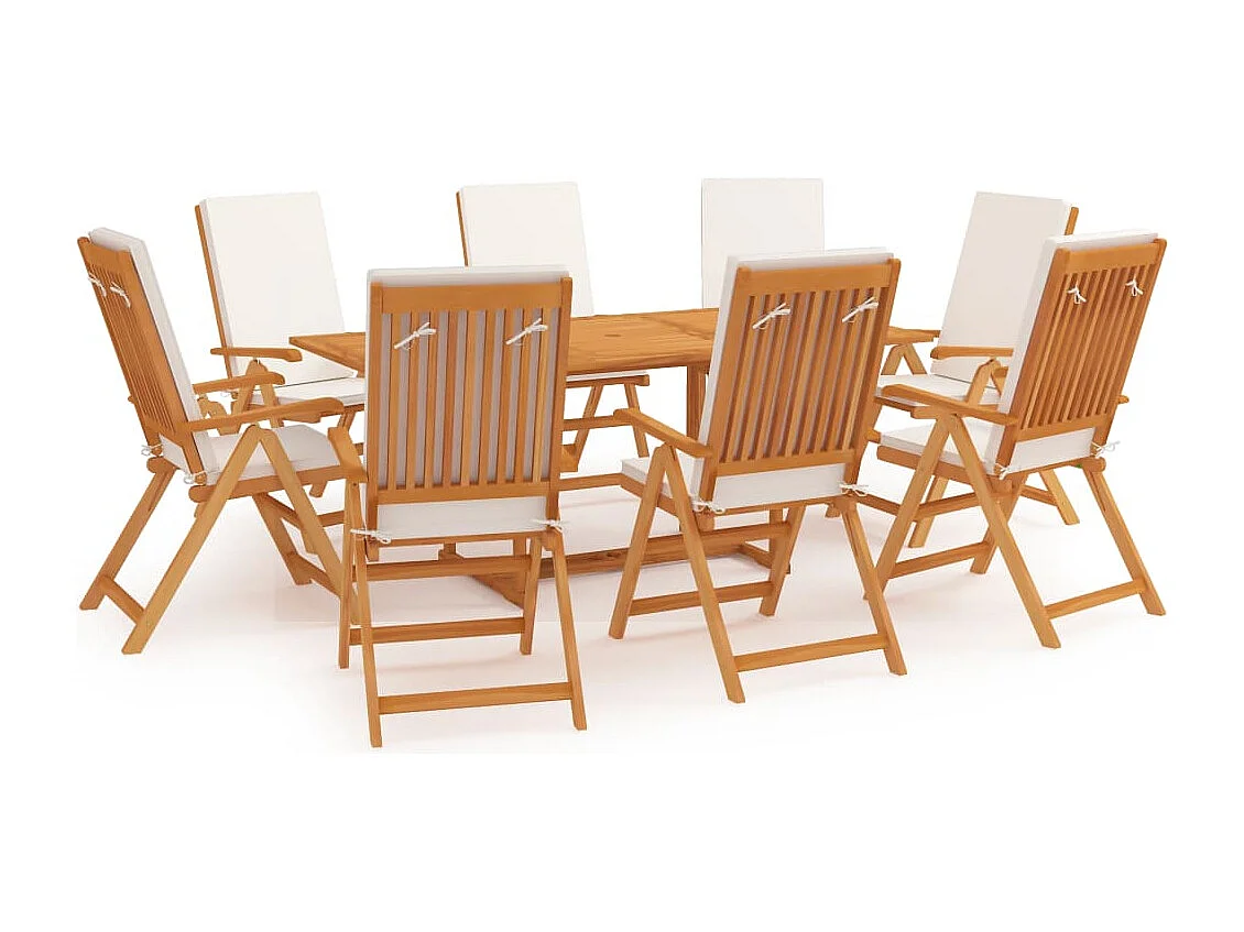 Mariaheide  9-delige Tuinset met kussens massief teakhout