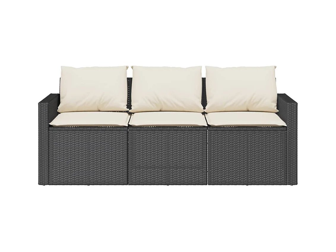 Jornar  Ensemble à manger de jardin coussins 2pcs noir résine tressée