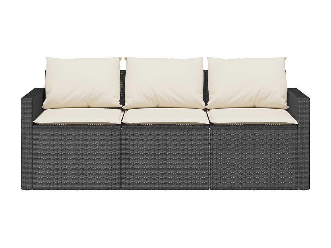 Jornar  Ensemble à manger de jardin coussins 2pcs noir résine tressée