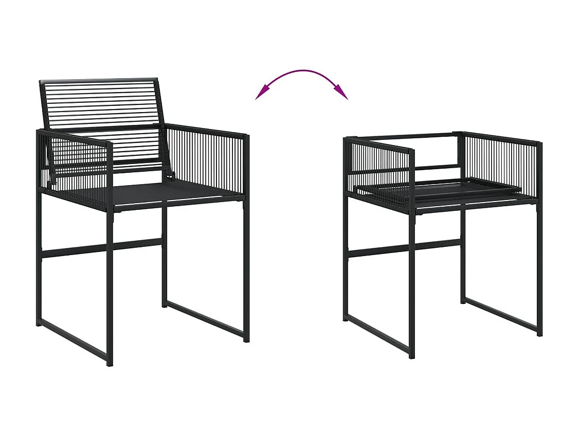 Venanzio  Set de comedor de jardín 15 pzas ratán sintético negro