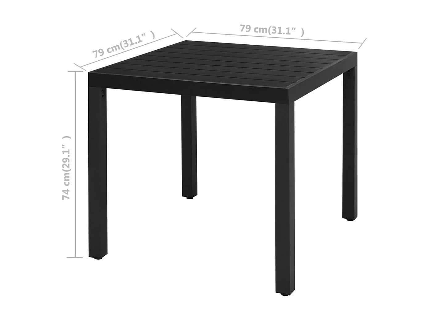 Parma  Ensemble à manger de jardin 3 pcs PVC résine tressée noir