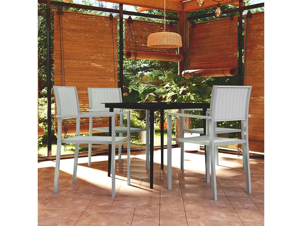 Vejby  Ensemble à manger de jardin 5 pcs Blanc