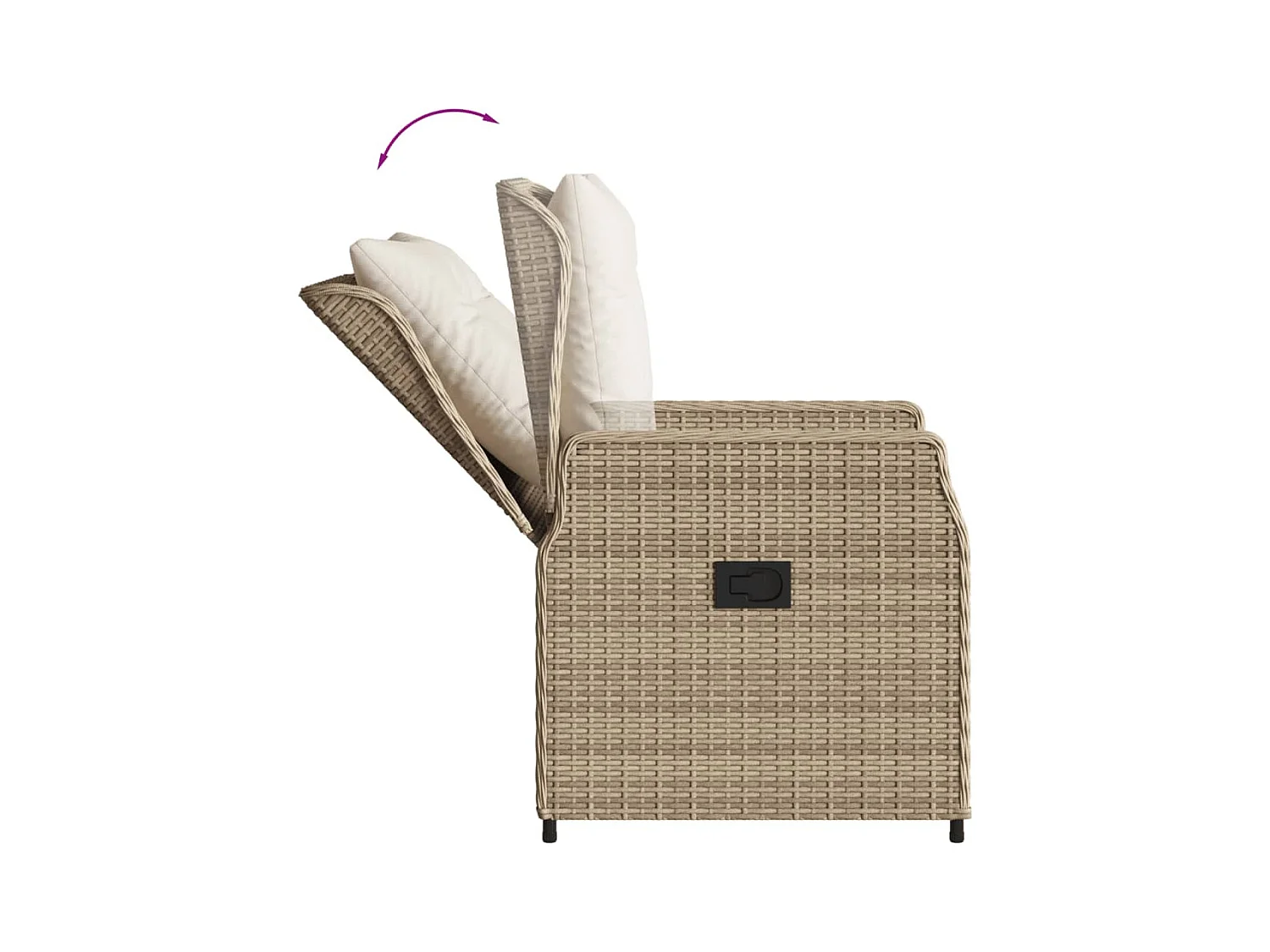 Garden Furniture -  Ensemble à manger de jardin et coussins 3 pcs Beige poly rotin