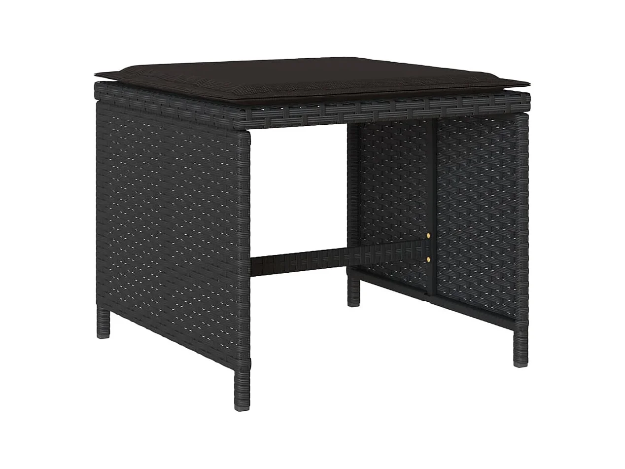 Kirkland  Set de muebles jardín 17 pzas con cojines ratán sintético negro