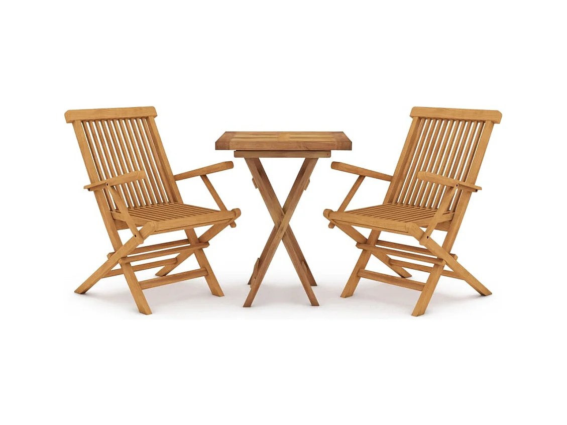 Prolenta Premium -  Ensemble à manger de jardin 3 pcs Bois de teck massif