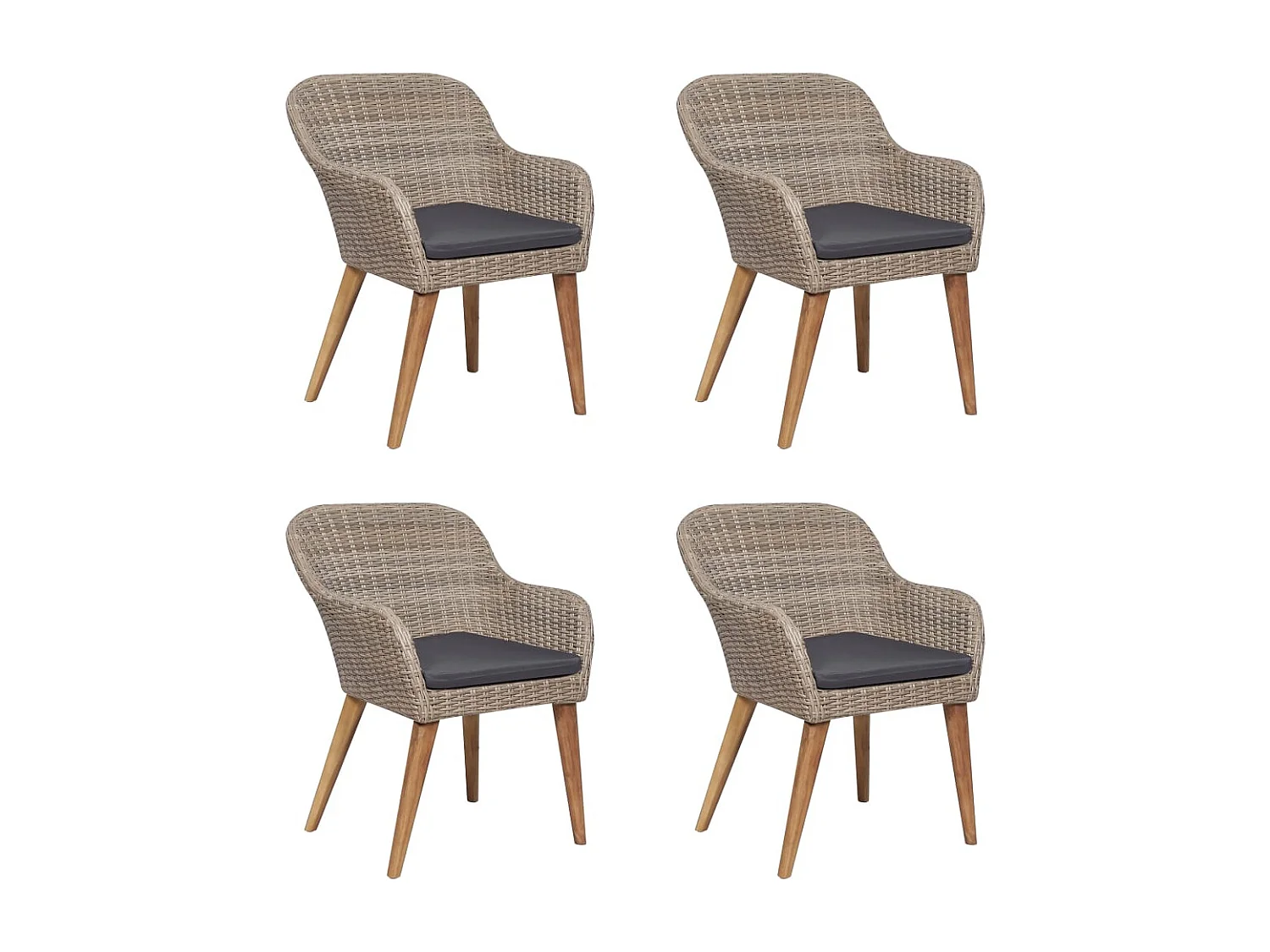 Garden Furniture -  Juego de comedor para jardín 5 piezas marrón