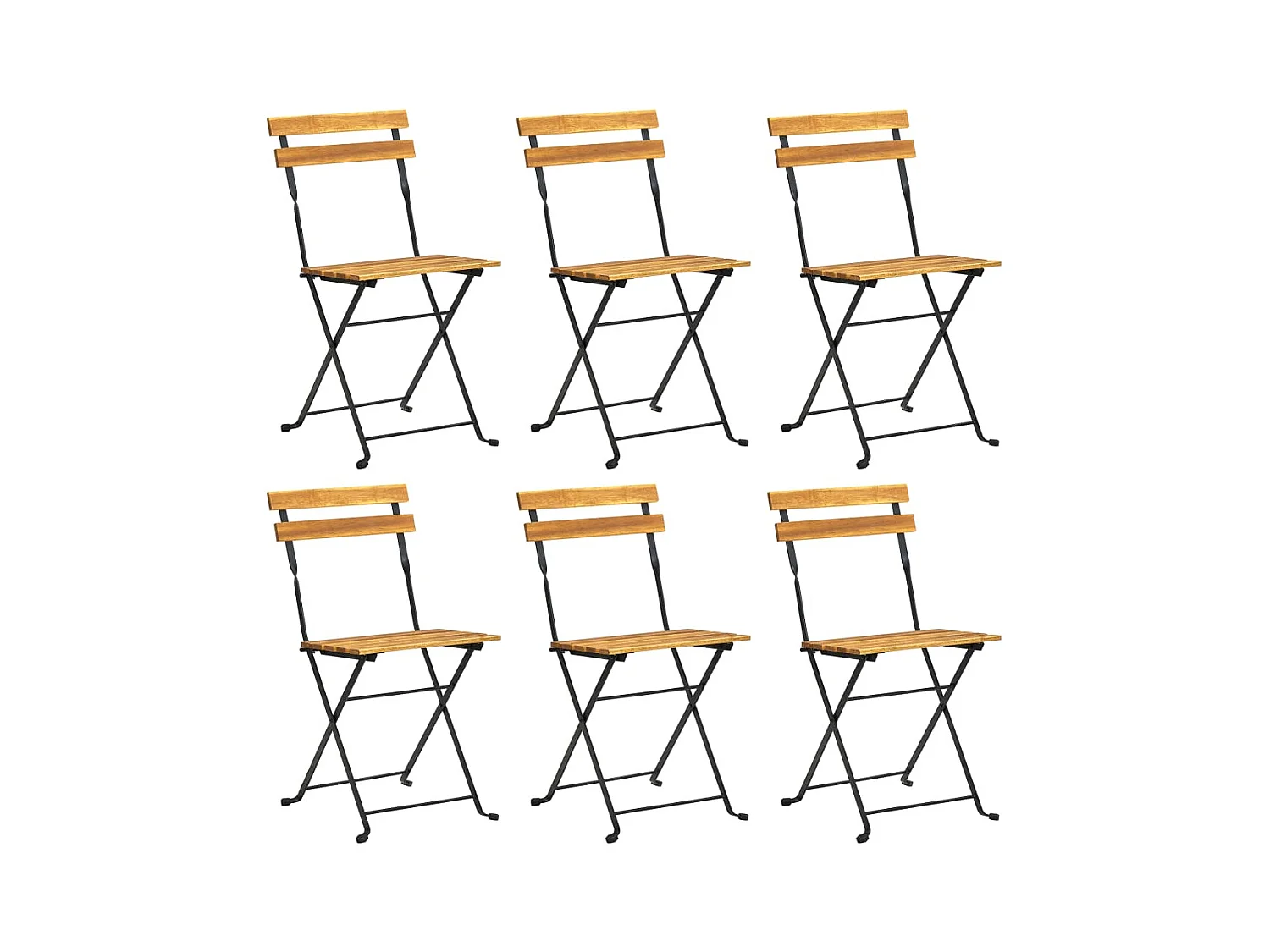 Drowes  Ensemble à manger d'extérieur pliable 7pcs Bois d'acacia solide