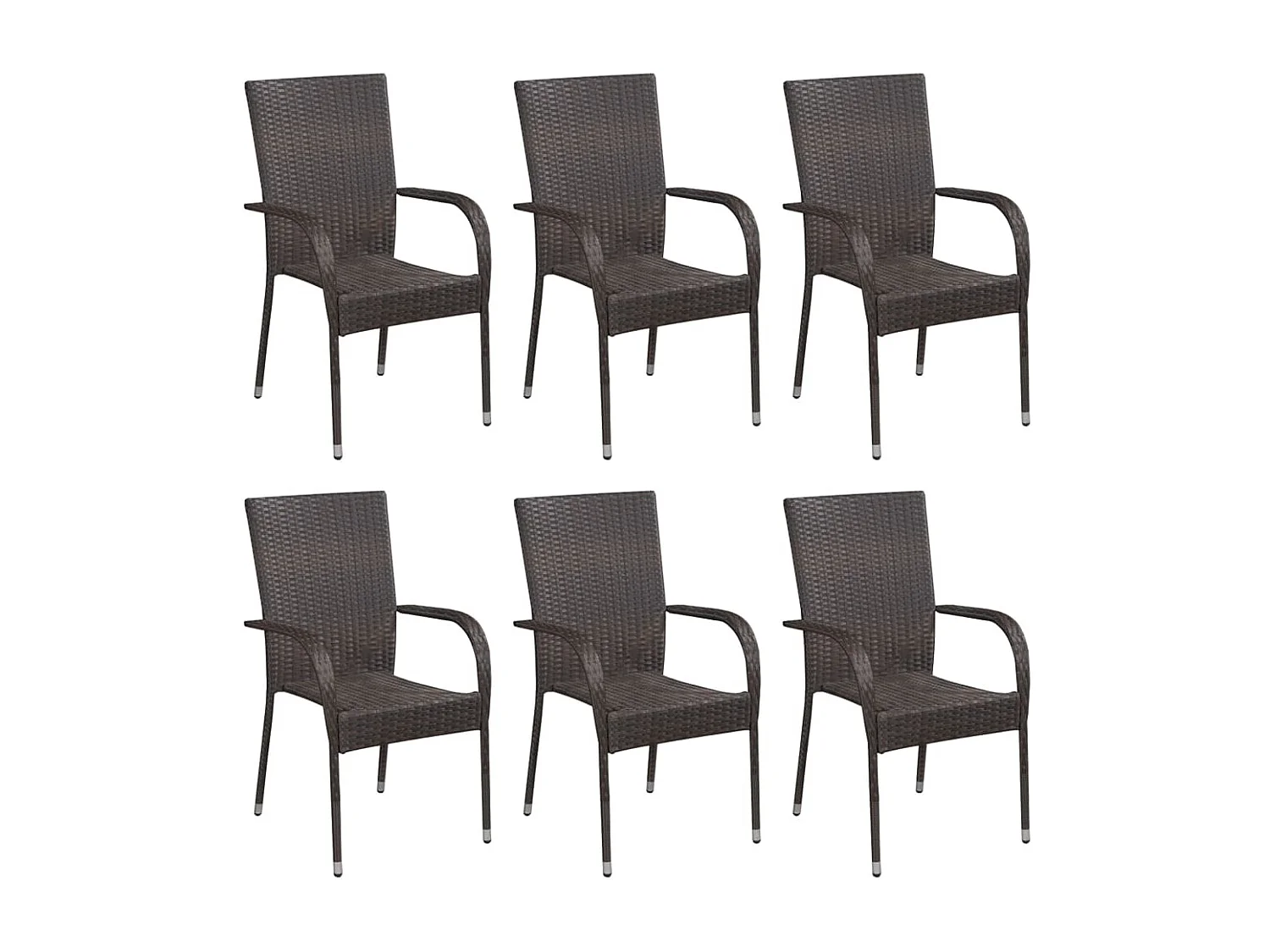 Pendral  Ensemble à manger de jardin 7 pcs Marron