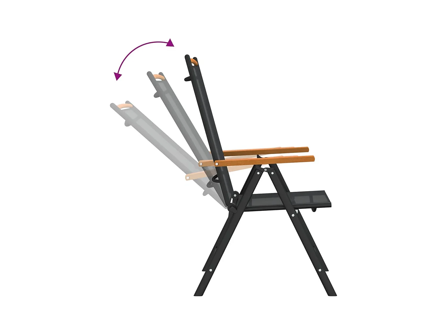 Prolenta Premium -  Ensemble à manger de jardin 7 pcs noir aluminium