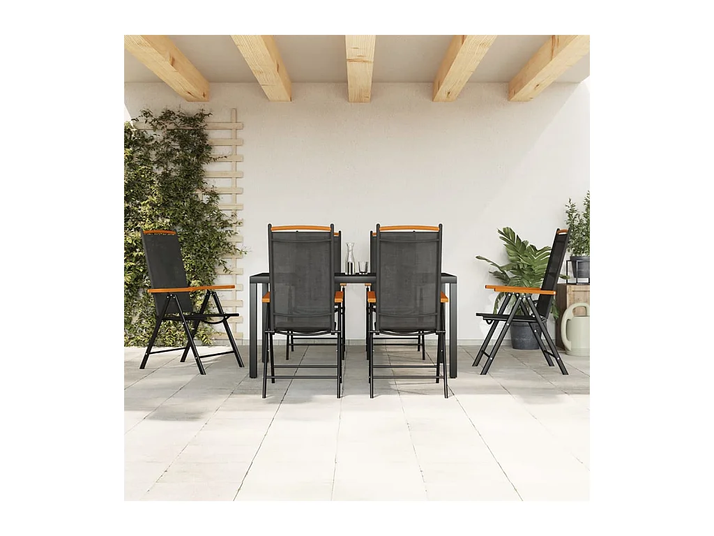 Prolenta Premium -  7-delige Tuinset aluminium zwart