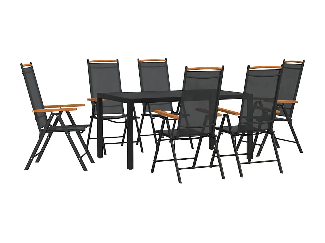 Bryson  7-delige Tuinset aluminium zwart