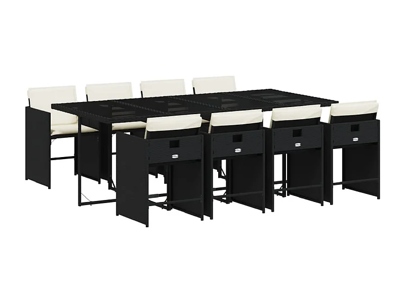 Zele  9-delige Tuinset poly rattan zwart