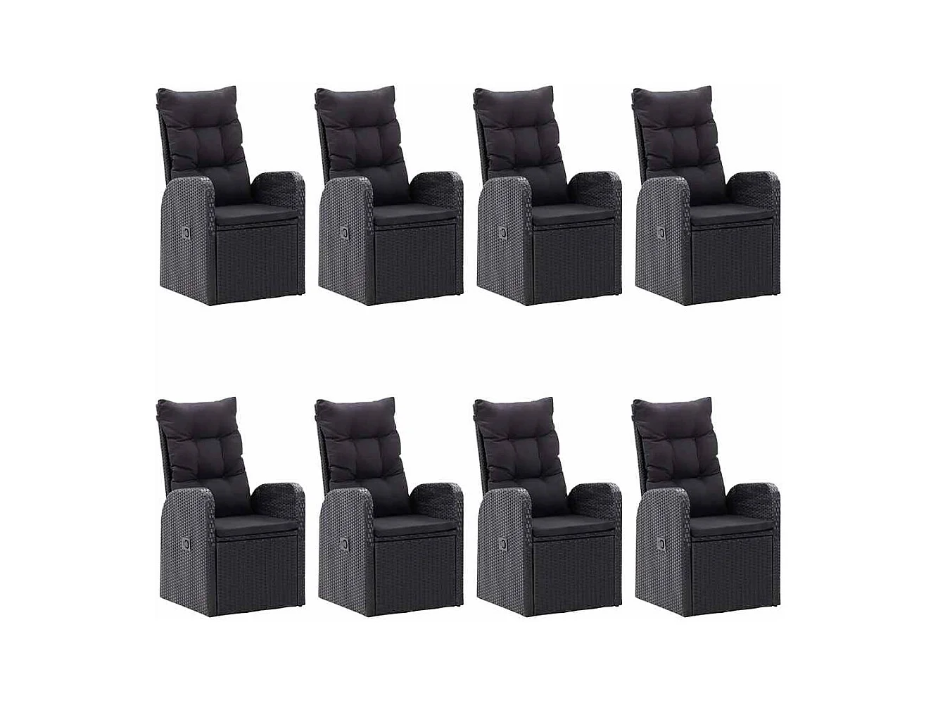 Yrien  Ensemble à manger de jardin 9 pcs Noir