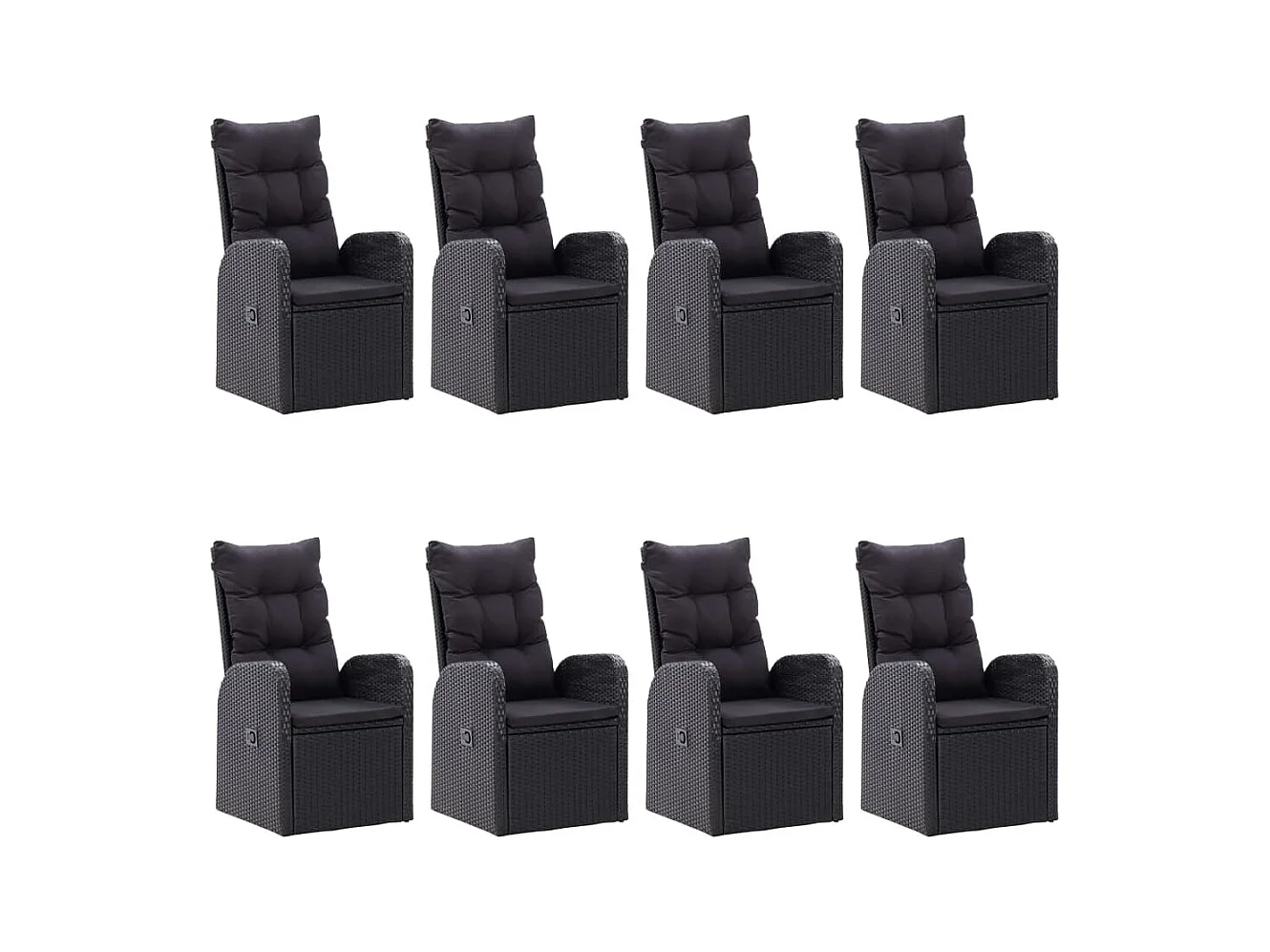 Yrien  Ensemble à manger de jardin 9 pcs Noir