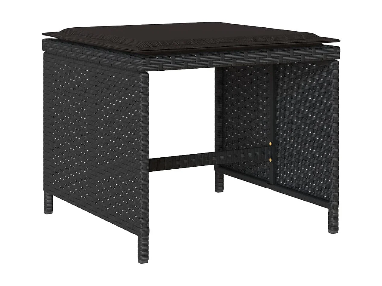 Bonno  13-delige Tuinset met kussens poly rattan zwart