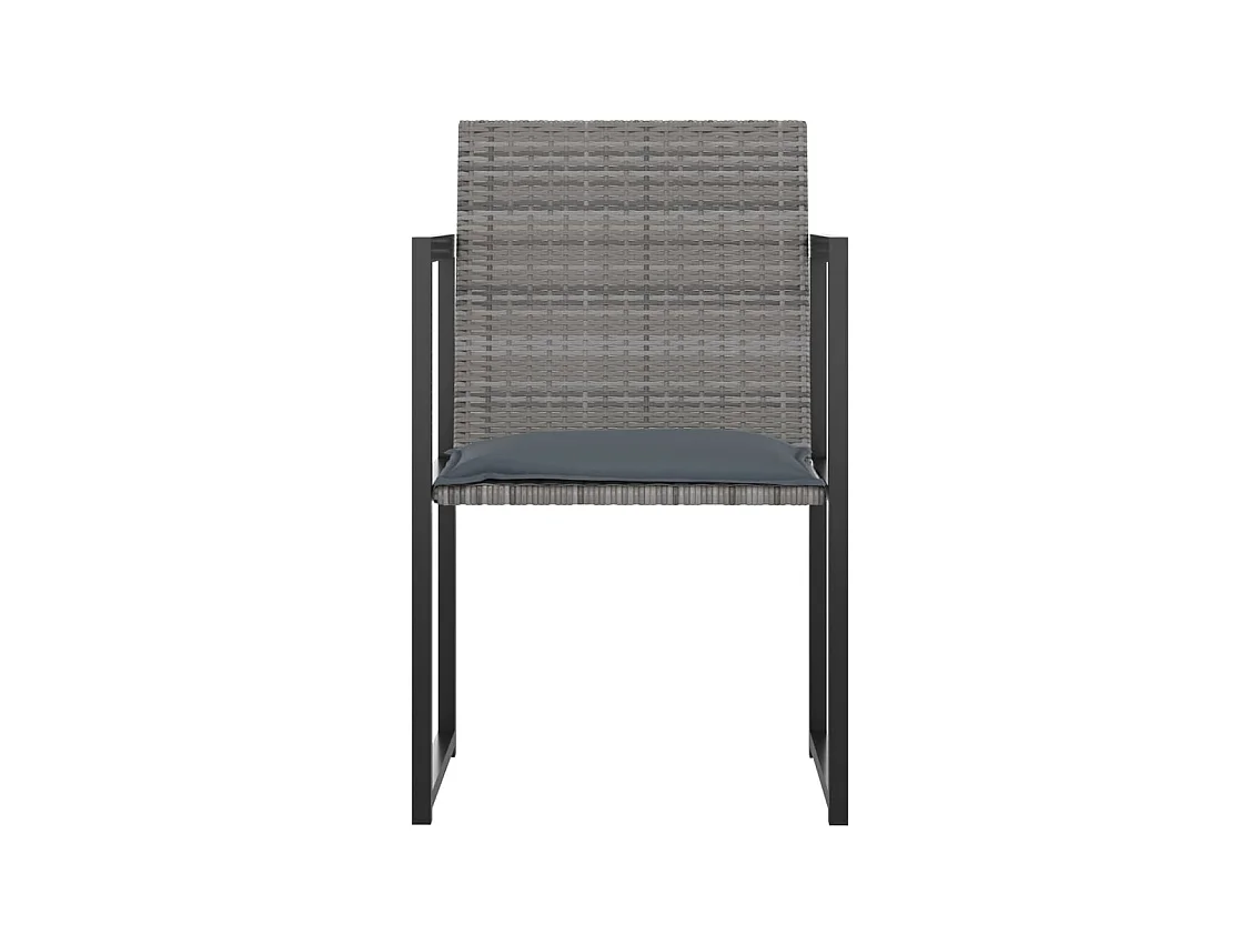 Radorn  Ensemble à manger d'extérieur 5pcs coussins résine tressée gris