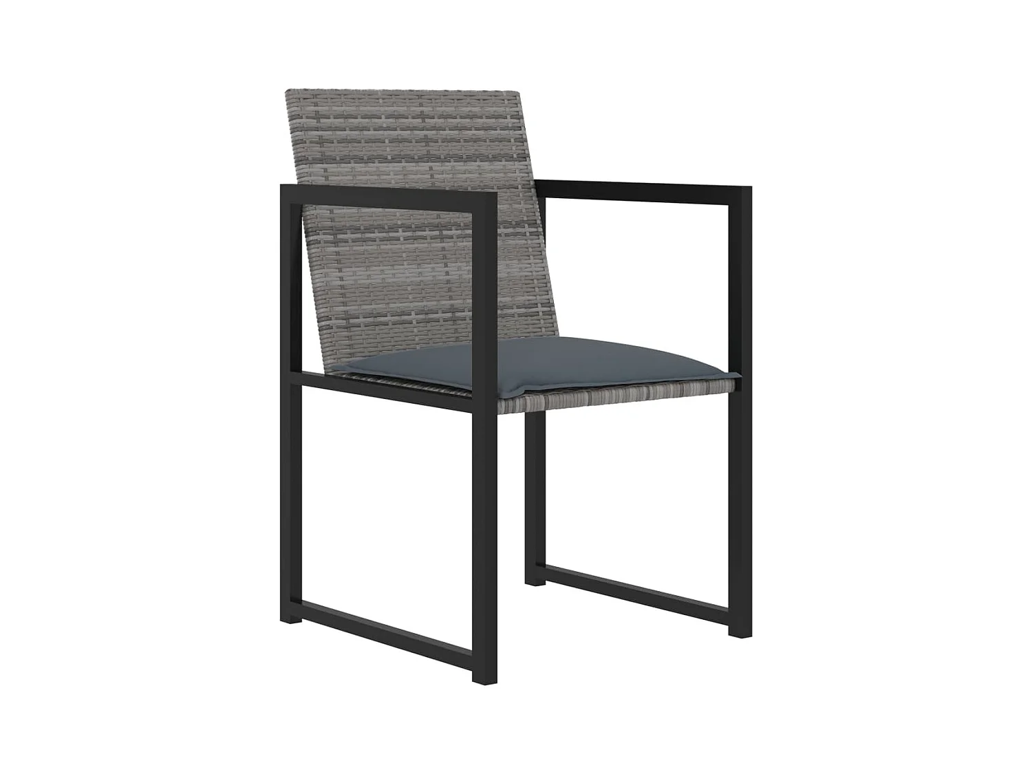 Radorn  Ensemble à manger d'extérieur 5pcs coussins résine tressée gris