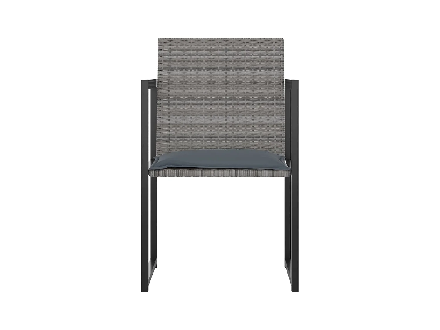 Radorn  Ensemble à manger d'extérieur 5pcs coussins résine tressée gris