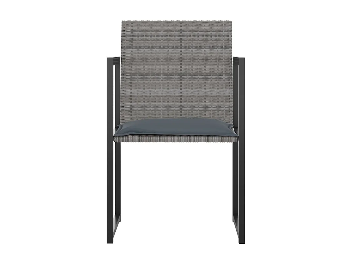 Radorn  Ensemble à manger d'extérieur 5pcs coussins résine tressée gris