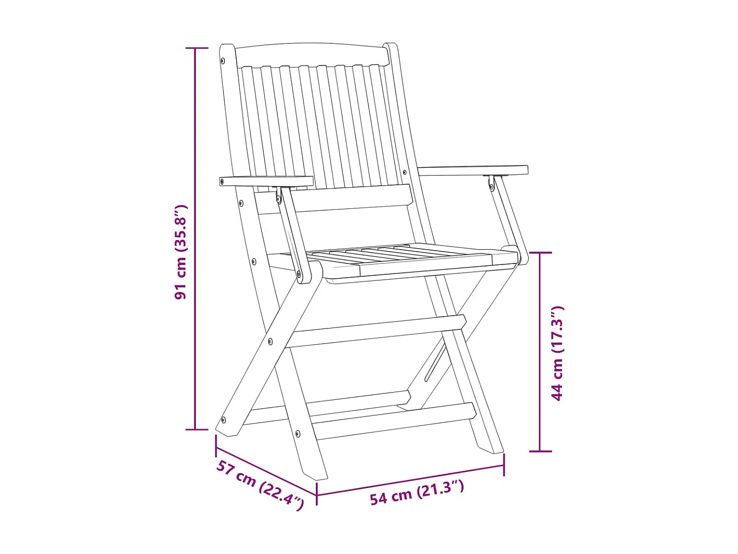 Napoleone Giovanni  Ensemble à manger de jardin pliable 5 pcs bois massif d’acacia