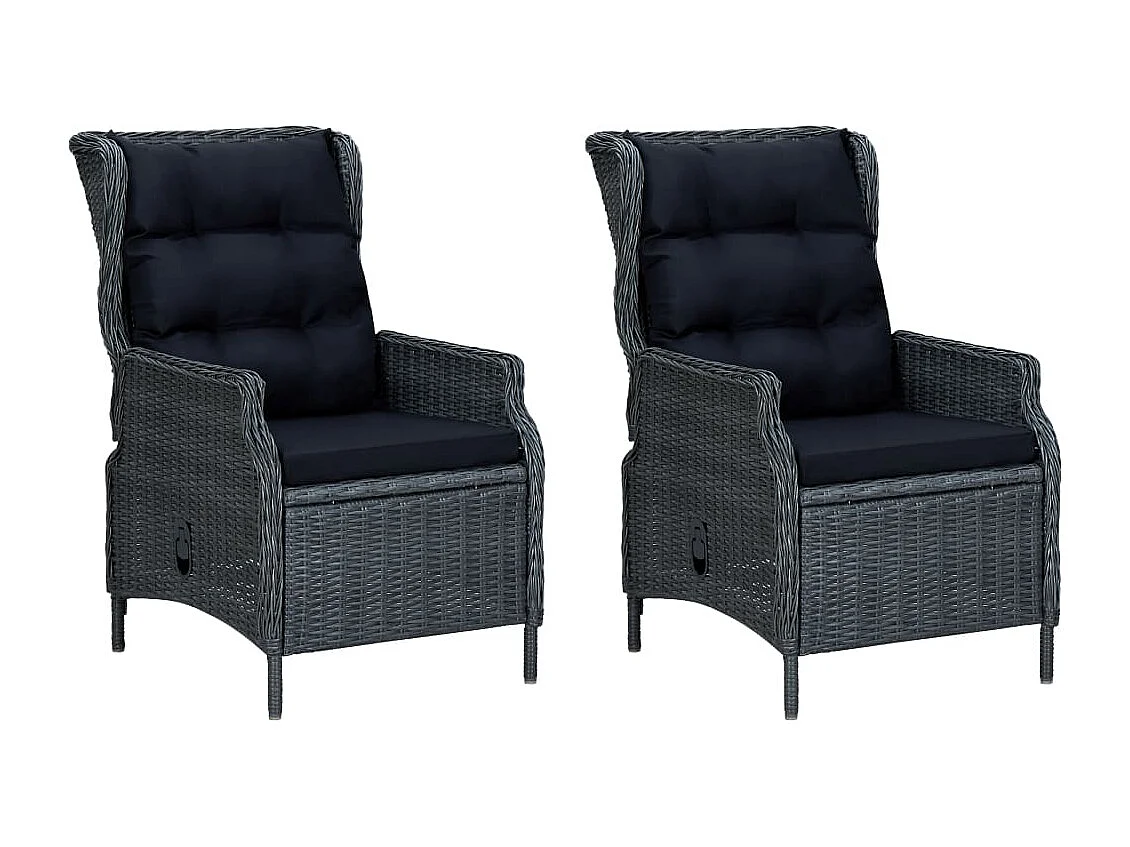 Kalren  9-delige Tuinset met kussens poly rattan donkergrijs