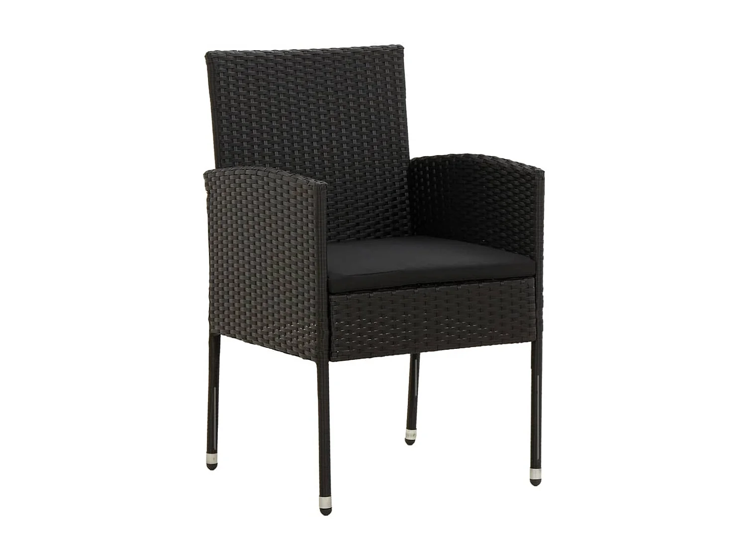 Prolenta Premium -  Juego de comedor de jardín 5 piezas ratán sintético negro