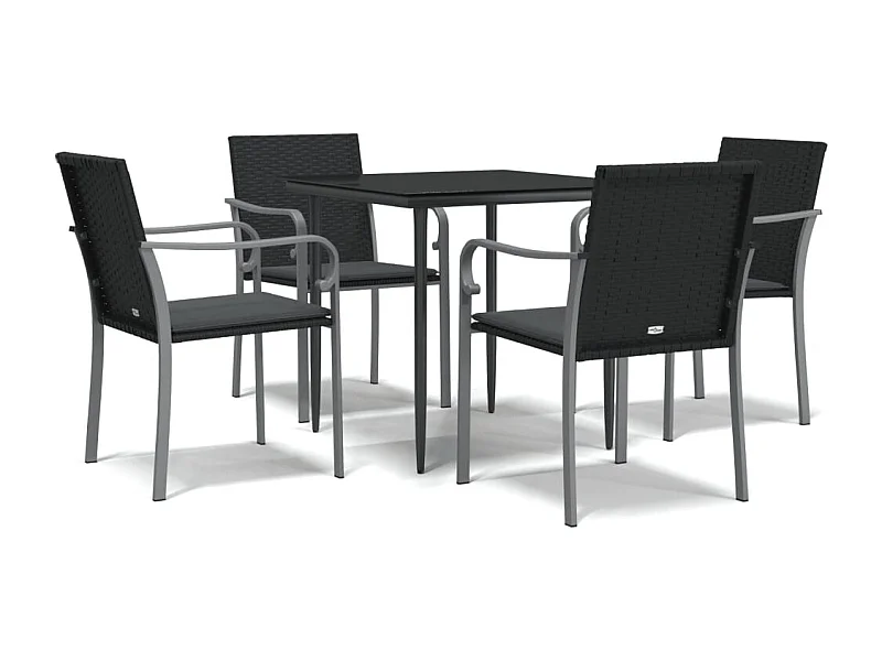 Tholen  5-delige Tuinset met kussens poly rattan en staal