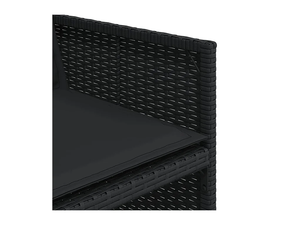 Ljungby  Ensemble à manger de jardin coussins 7pcs Noir Résine tressée