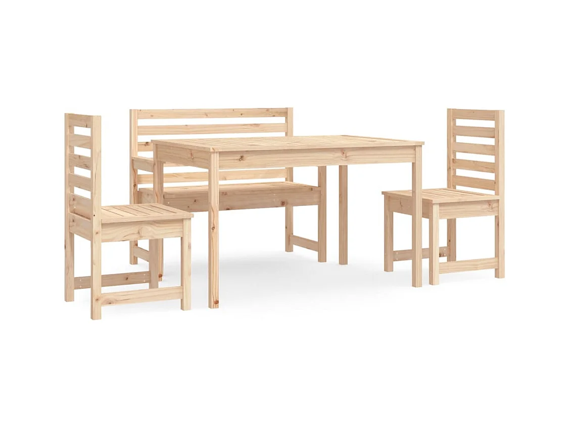 Eilra  Ensemble à manger de jardin 4 pcs bois massif de pin