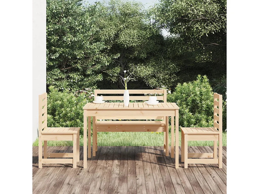 Eilra  Ensemble à manger de jardin 4 pcs bois massif de pin