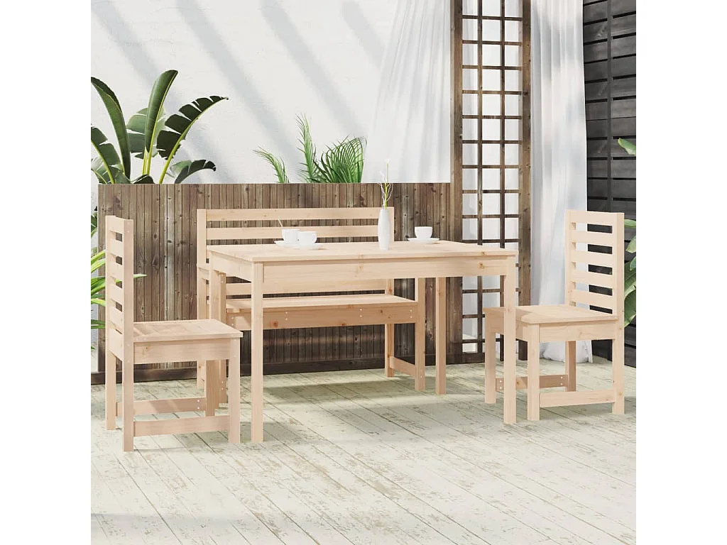 Eilra  Ensemble à manger de jardin 4 pcs bois massif de pin
