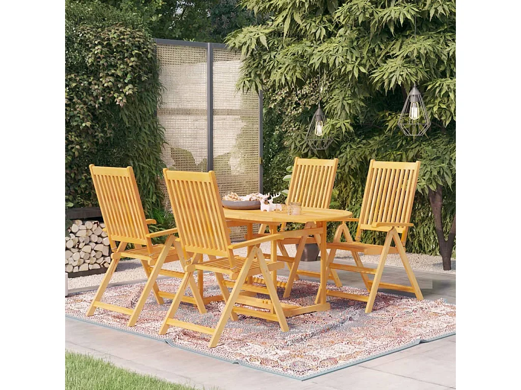 Arda  Ensemble à manger de jardin 5 pcs Bois de teck massif