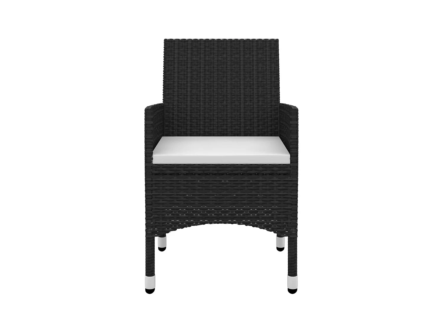 Carlinville  Ensemble à manger de jardin coussins 5 pcs Résine tressée Verre