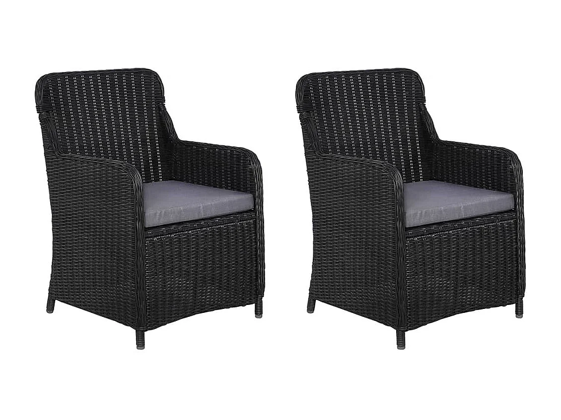 Hylan  Ensemble à manger de jardin 3 pcs Noir