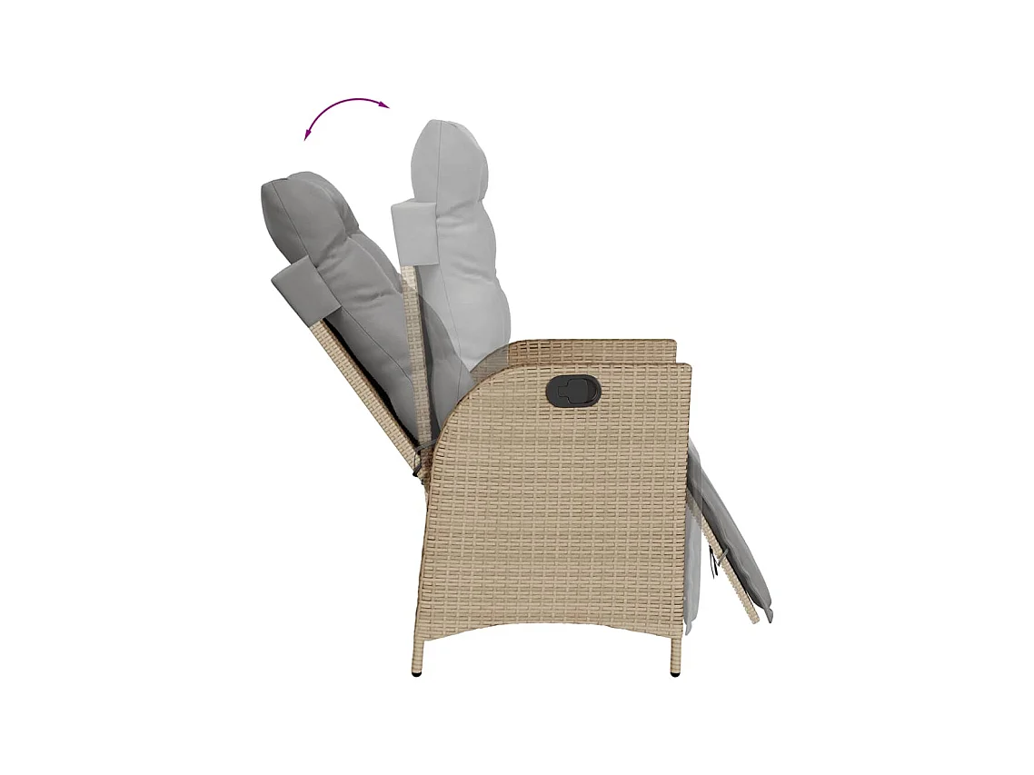 Anselm  Ensemble à manger de jardin et coussins 9 pcs mélange beige