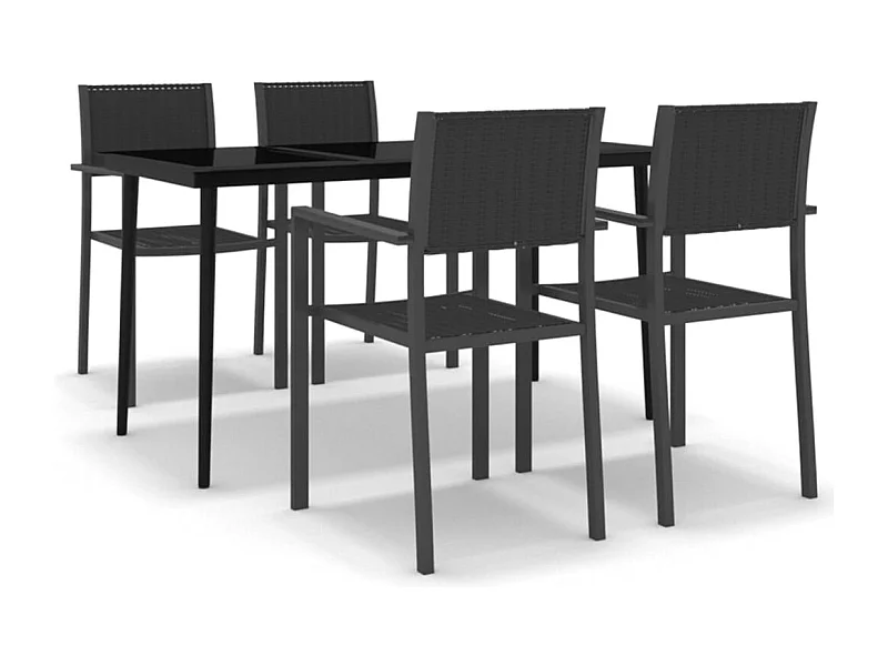 Vejby  5-delige Tuinset zwart