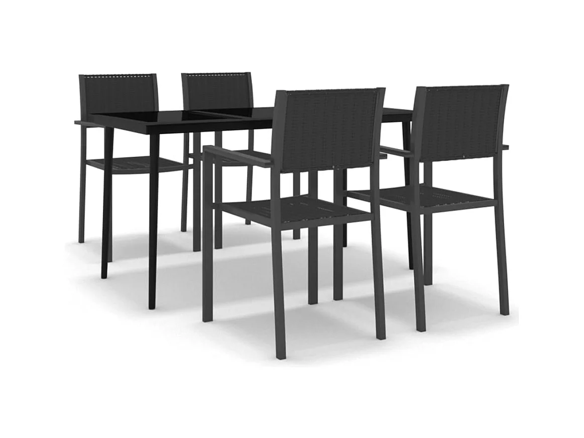 Vejby  Ensemble à manger de jardin 5 pcs Noir