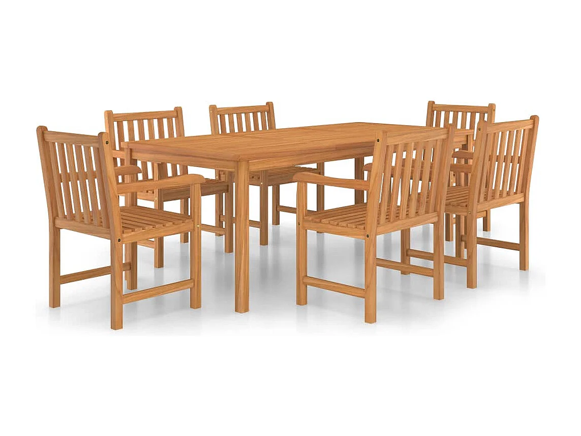 Kemale  7-delige tuinset 200x100 cm massief teakhout