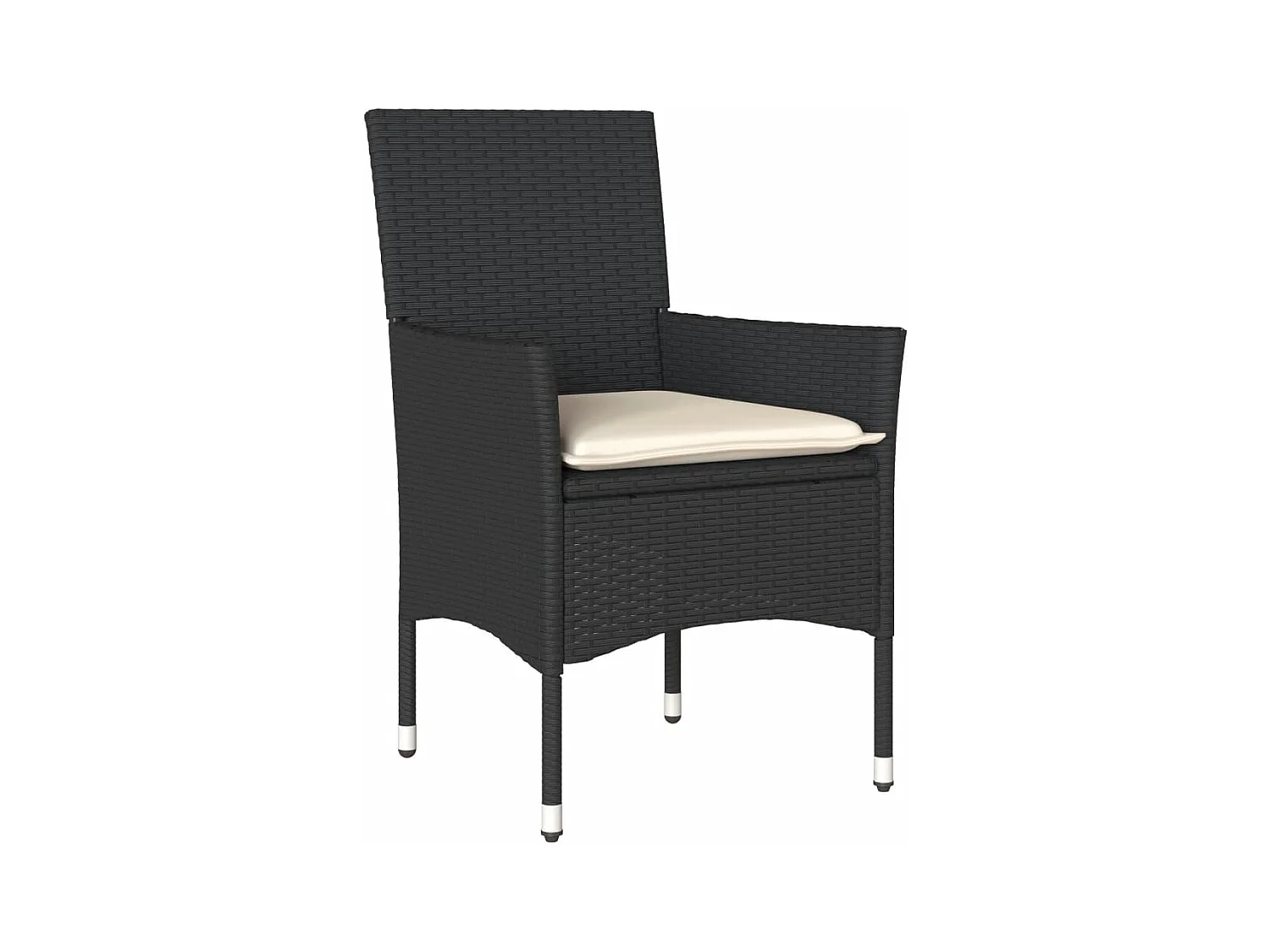Stafford Springs  Ensemble à manger de jardin et coussins 7 pcs noir rotin acacia