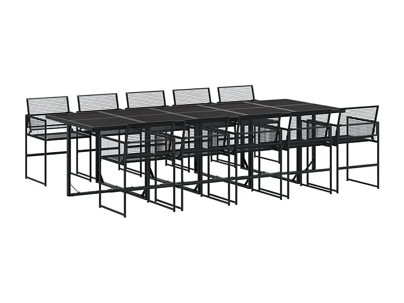 Ghizlan  11-delige Tuinset poly rattan zwart