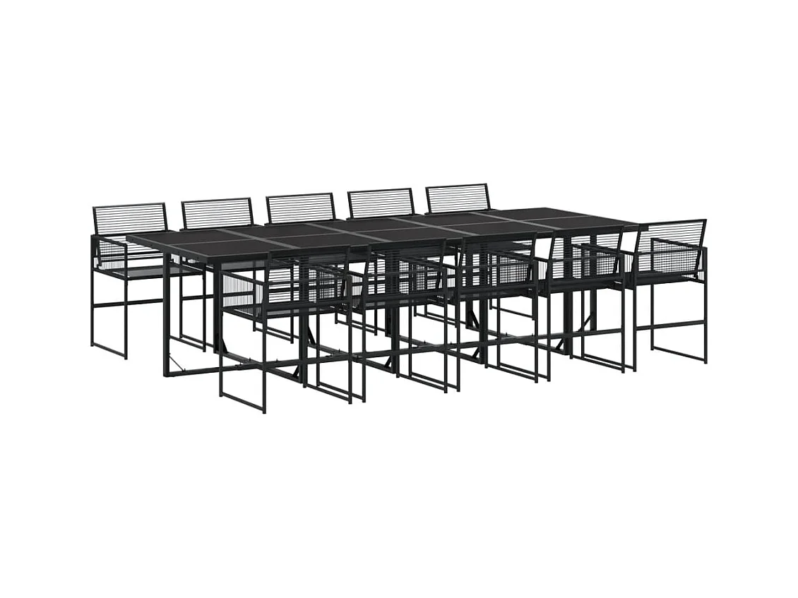 Ghizlan  11-delige Tuinset poly rattan zwart