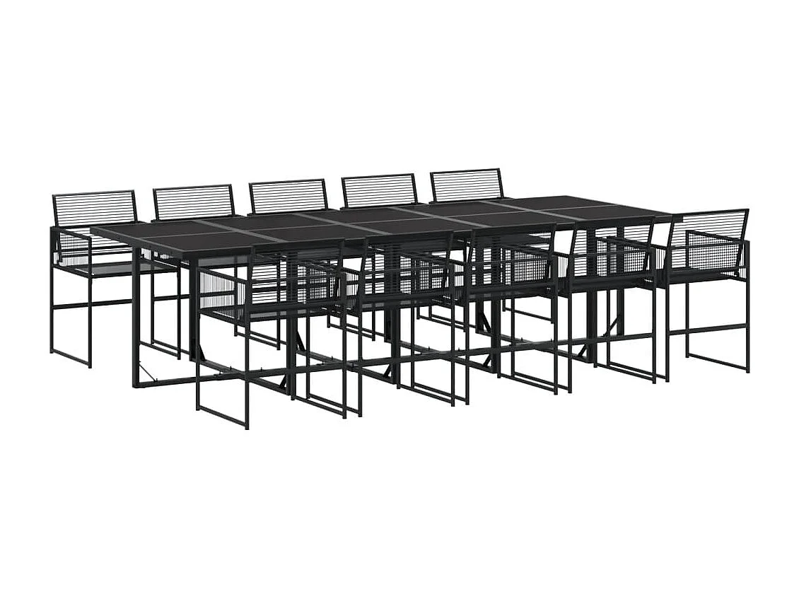 Ghizlan  11-delige Tuinset poly rattan zwart