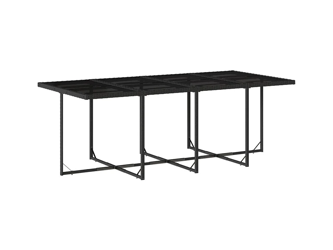 Ljungby  Set de comedor de jardín 9 pzas y cojines ratán sintético negro