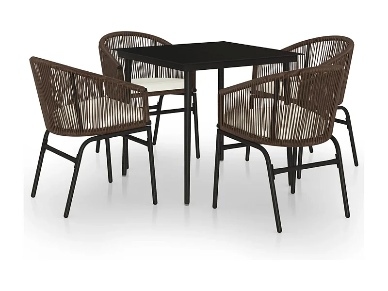 Belric  Ensemble à manger de jardin 5 pcs Marron